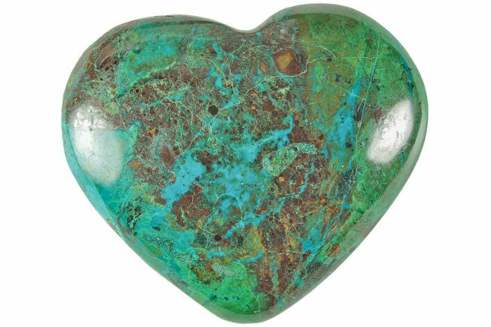 Polished Malachite & Chrysocolla Heart - Peru #211008